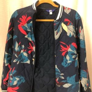 Joy Lab Floral Quilted Bomber Jacket